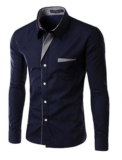 camisa slim azul